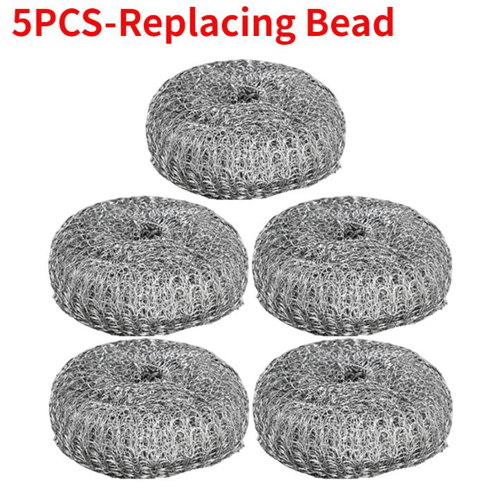 5/1Pcs Kitchen Stainless Steel Pot Brush with Handles Dishwashing Wire Ball Heavy Duty Metal Scrubber Home Pot Pan Cleaning Tool