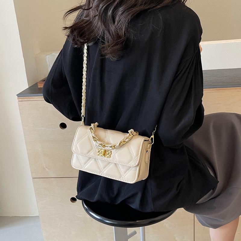 This Year's Popular Diamond Chain Small Bag Women's 2025 Summer New Trendy Versatile Messenger Bag High-end Small Square Bag
