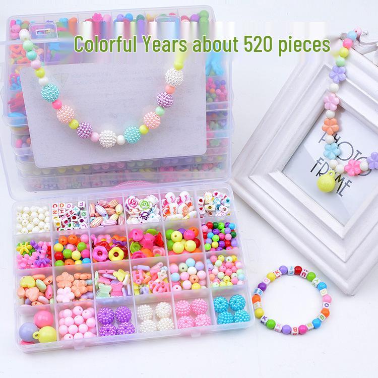 Acrylic Educational DIY Bracelet & Necklace Beading Kit for Girls