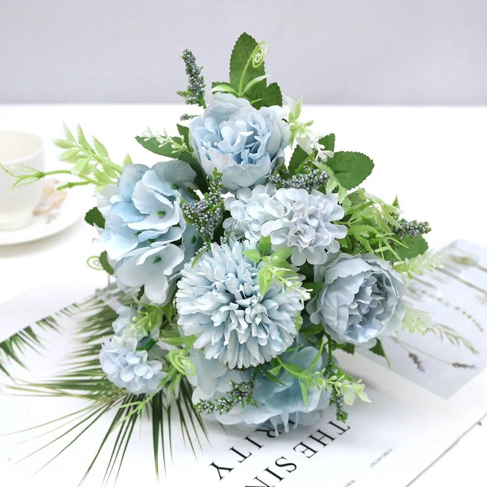 1pc 7 Forks Oxidation Resistance Artificial Hydrangeas -Perfect for Scene Decor, Room Decor, Wedding Supplies, Wedding Favors