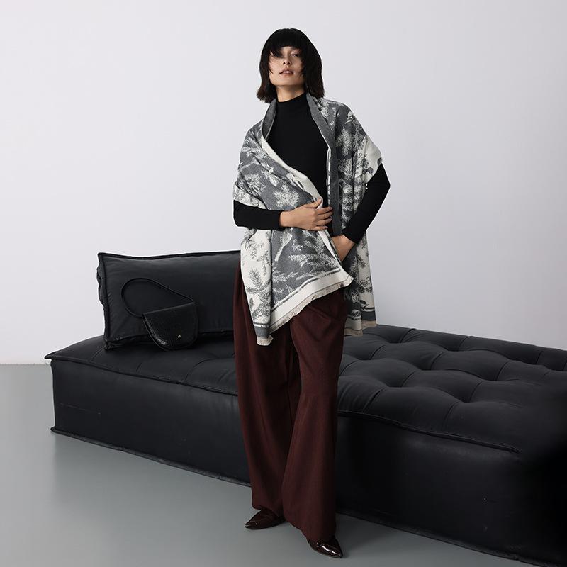 Thick Cashmere Blanket Women Scarf Warm Pashmina Shawl Winter Wraps Bufanda Print   Design Poncho Echarpe Female
