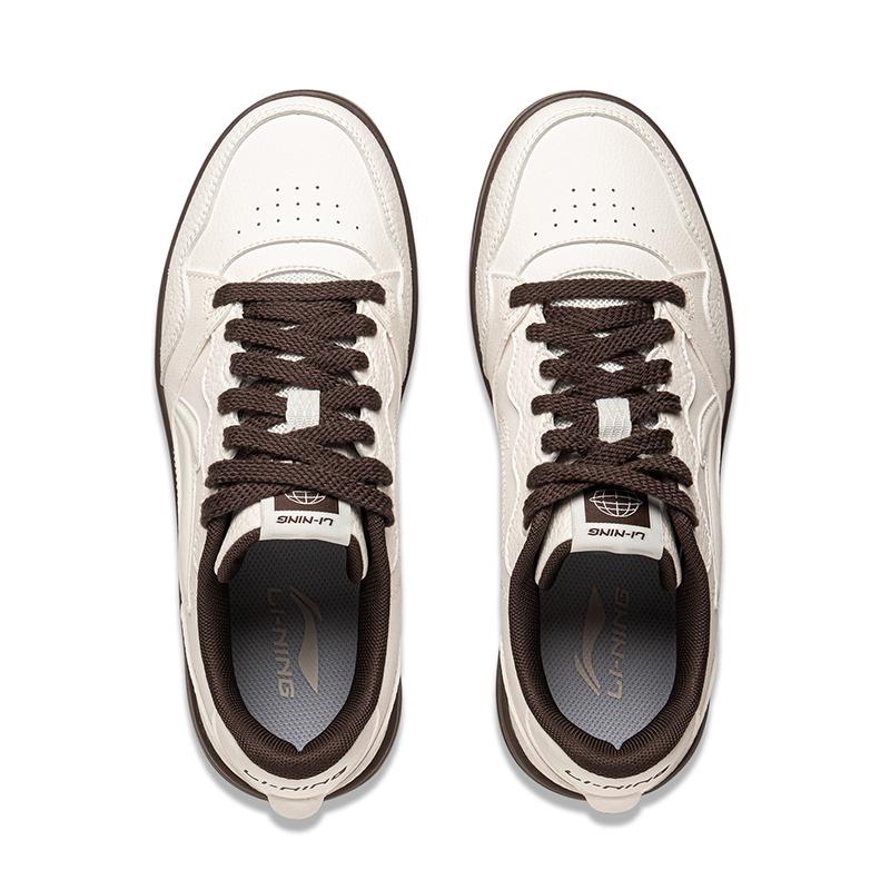 New LiNing Tianji Soft Slip Resistant Cushioning Abrasion Resistant Low Top Skateboard Shoes Women's Mist White AGCU310-3