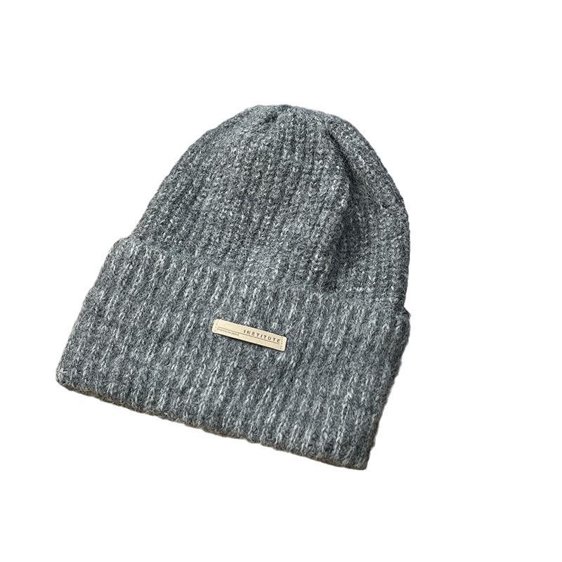 Hat Women's Autumn and Winter Thickened Warm Ear Protector Big Head Circumference Show Face Small Wool Hat Versatile Loose Knitted Hat