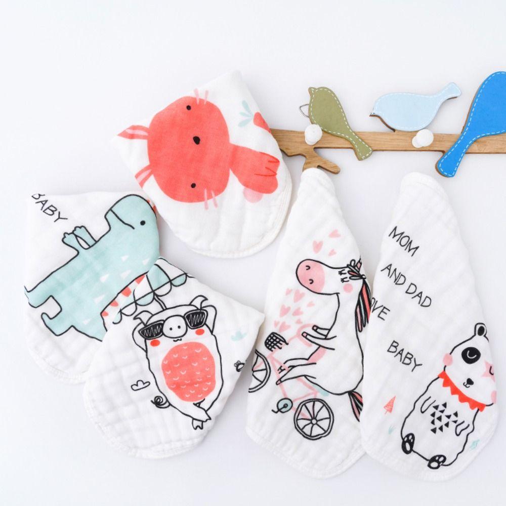 5PCS Face Wipes Baby Gauze Towels Super Soft Cartoon Infan Washcloth  Newborn Children