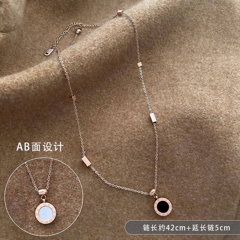 Light Luxury Titanium Steel Clavicle Necklace For Women Versatile Sweater Neck Jewelry