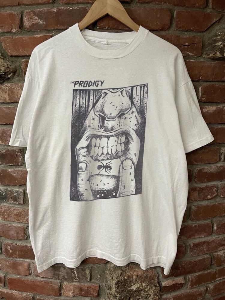 Футболка The Prodigy Band Классическая Белая Хлопковая Полный Размер S-5XL AA2049 Унисекс Футболка S