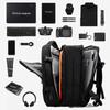 Men's Leather Business Travel Backpack with Laptop Compartment and Wet/Dry Separation
