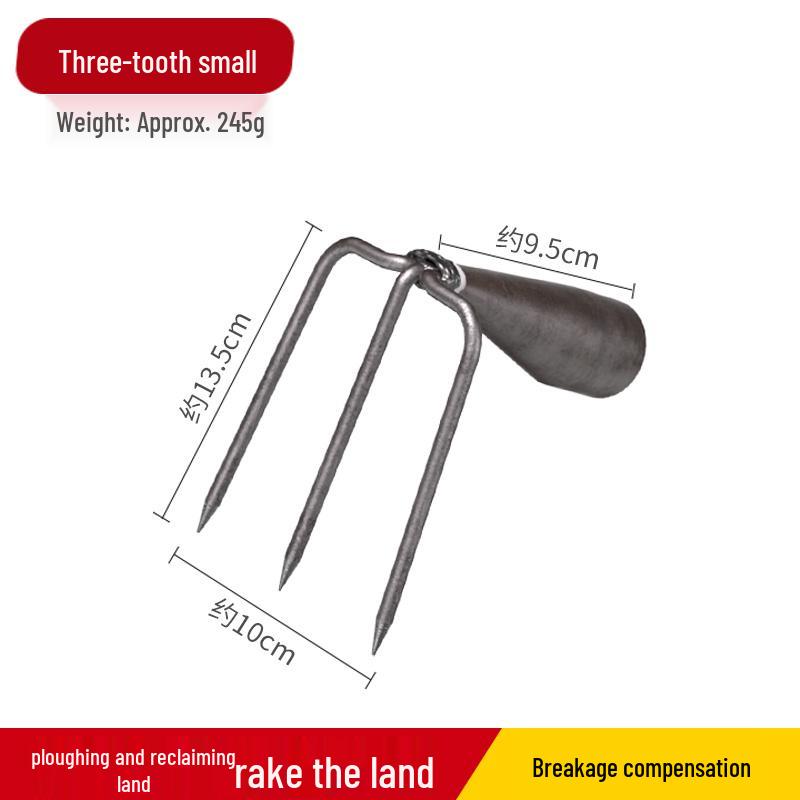 Two- and Three-Tine Gardening Rake Set for Soil Loosening and Planting