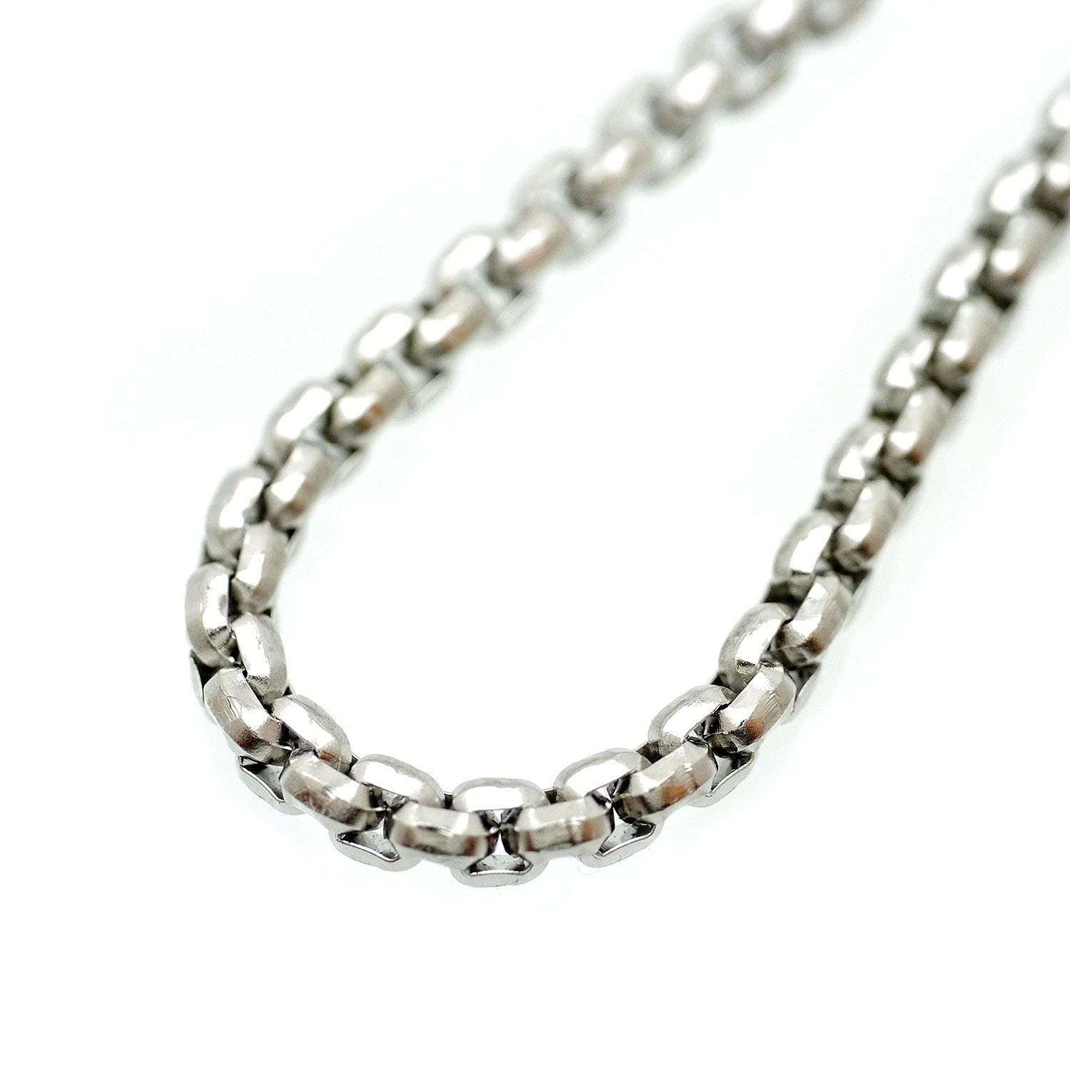 

Round Square Cut Chain Necklace C1 Color Width 3mm Length Stainless Steel [Silver One] Men s [Silver 70cm]
