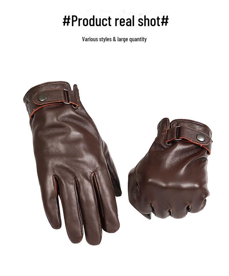 Unisex Black Leather Outdoor Fashion Gloves for Cycling
