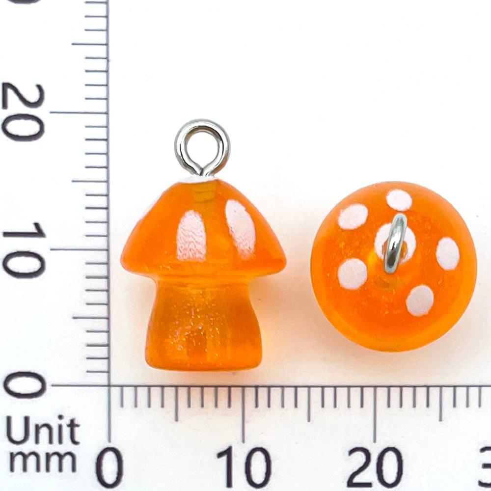 10 Colorful Luminous Resin Mushroom Charms for DIY Jewelry & Accessories
