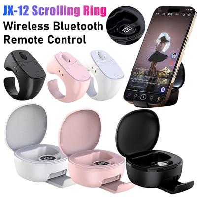 JX-12 Bluetooth Remote Control Wireless BT5.3 Camera Shutter Multifunctional Smartphone Selfie Button Controller Scrolling Ring