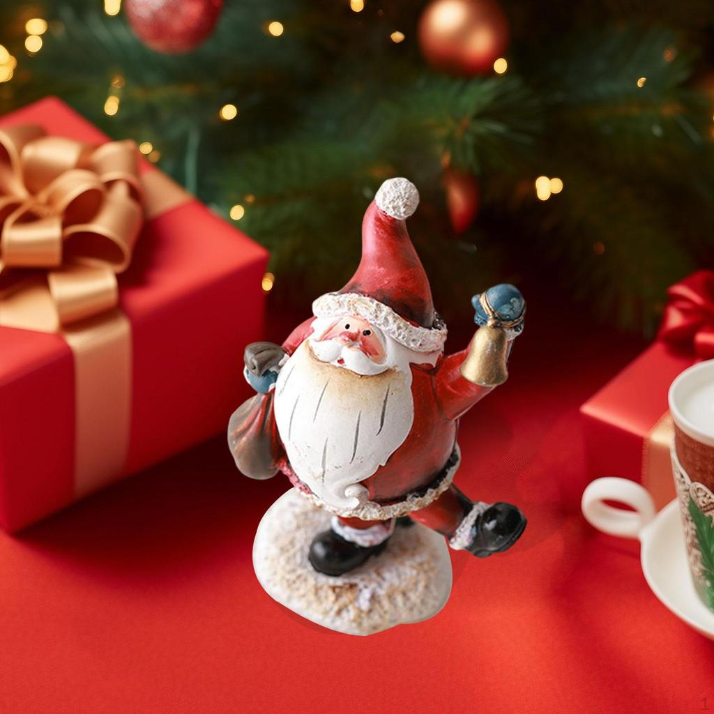 Entzückende Weihnachtsfigur, Sammler-Winterskulptur, Kleine Schreibtischdekoration aus Kunstharz, Ideal