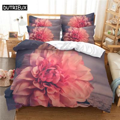 Vackert Sängklädesset med Blommor Påslakanset 3d Sängkläder Digitaltryck Sänglinne Queen Size Sängklädesset Modedesign