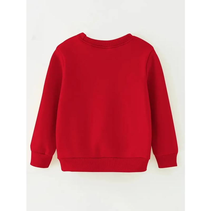 European sizes Kids' Round Neck Sweatshirt - Spring & Fall Casual Sweater, Regular Fit Uniform or Casual Attire, Easy-Care ' Blouse