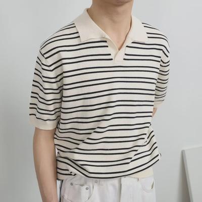 Herren Trendiges Koreanischer Stil Kurzarm Revers Poloshirt - Sommer 2023 Lässiges Lockeres Strickoberteil