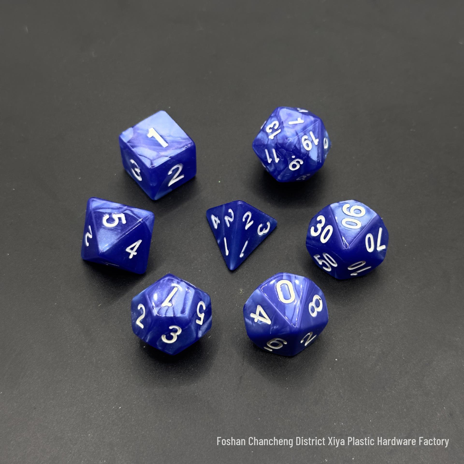 

Набор из 7 игральных костей из акрила «мраморный жемчуг» для DND и настольных игр