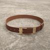 New Large Rectangular Buckle Basic Flat Plate Women's Belt PU Pin Buckle Fashionable and Versatile Women's Belt