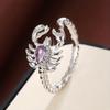 Sterling Silver Retro Scorpion Rings Women Creative Desert Animal Rainbow Mystic Crystal Punk Ring Girl Hip Hop Gift