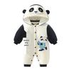 Nieuwgeboren Panda Capuchon Voetjes Jumpsuit: Warm Fleece, Katoenen Vulling, 3-24 Maanden