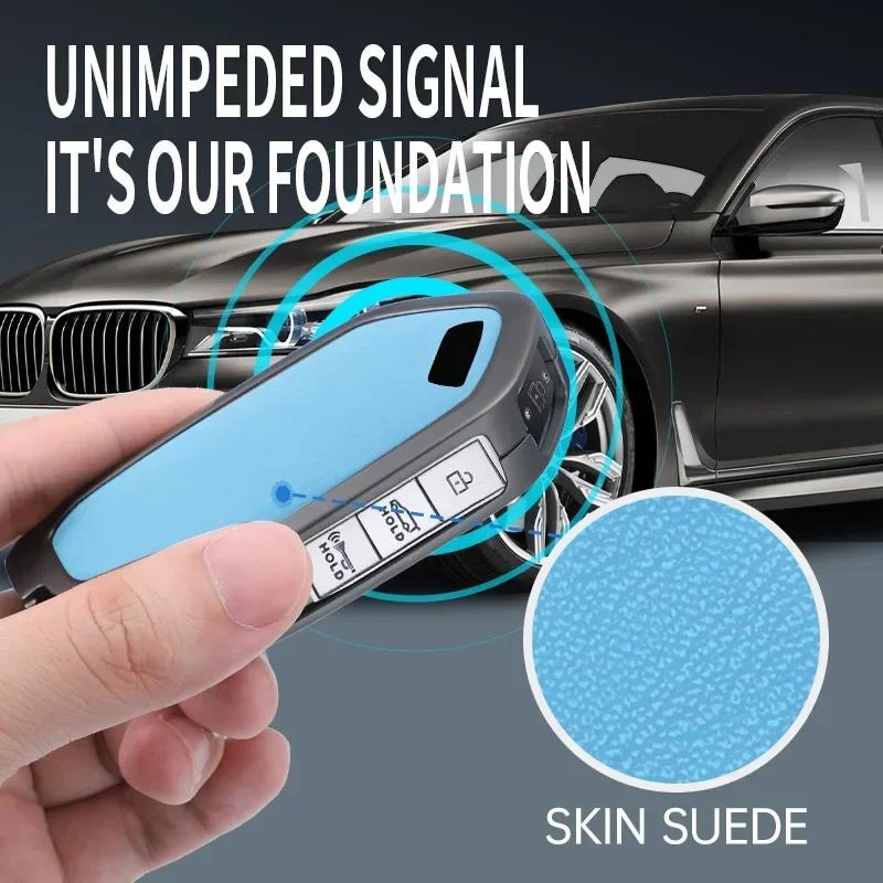 Interior Mouldings Zinc alloy + leather car key case cover for Kia Ceed ProCeed GT Niro K5 DLS Optima Seltos Cadenza K7 K8 XCeed