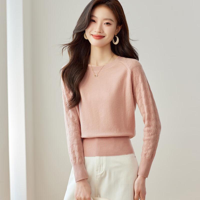 Srcr Women's Petite 100% Wool Cropped Jacquard Knit Sweater