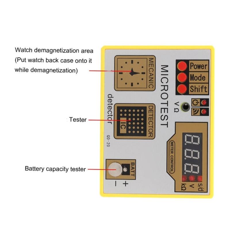 Electronic Meter Movement Tester And Battery Pulse Checker Testing Suitable For Watch Repair With Demagnetizer Function