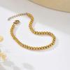Oriental Charm Gold-plated Necklace Round Golden Hand Chain Fashion Bead Bracelet  Women