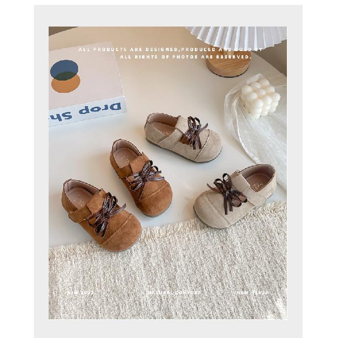 Children's Small, Medium, and Large Size Single shoes2026Spring and Summer Cute Double Bow Solid Color Shallow Princess Shoes for Girls