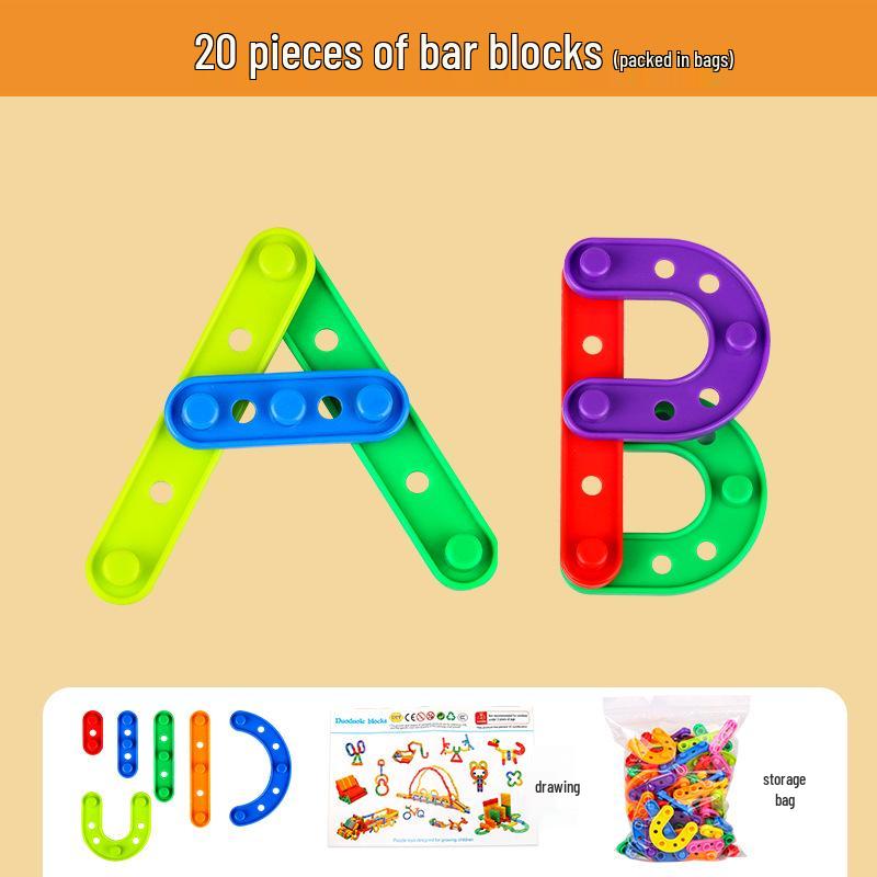 Multifunctional Interlocking Building Blocks Toy for Toddlers Ages 3-6