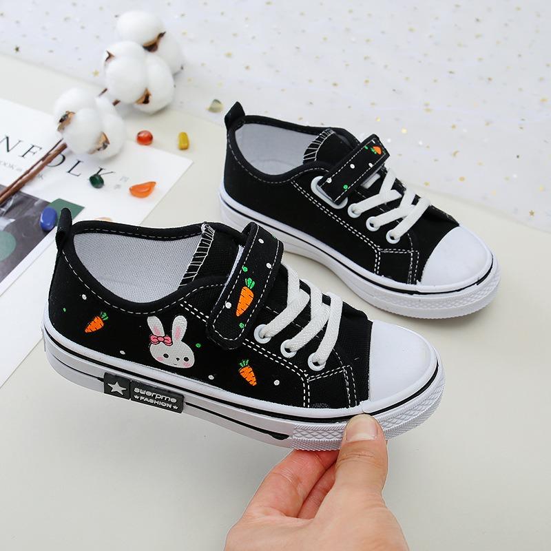 Cute Cartoon Low Top Breathable Casual Canvas Sneakers For Boys And Girls