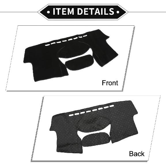 Dash Cover Compatible for Toyota Yaris 2004-2011, Non-Slip Polyester Black Center Console Dashboard Cover Pad Carpet