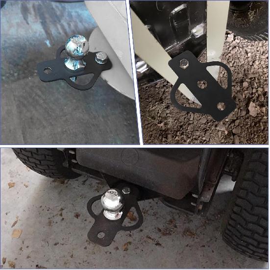 3-Way Trailer Hitch Adapter, Steel Hook Mounting With Bolts, Suitable For ATV Lawn Mower Golf Cart Yard Cart Garden Tractor Flat Towing Ball