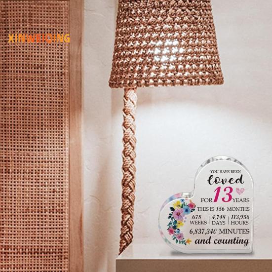 Heart Appreciation Ornament, Transparent Flower Print, Smooth Edge Heart Keepsake, Female Teacher Colleague Nurse Doctor Thank You Grateful Gift