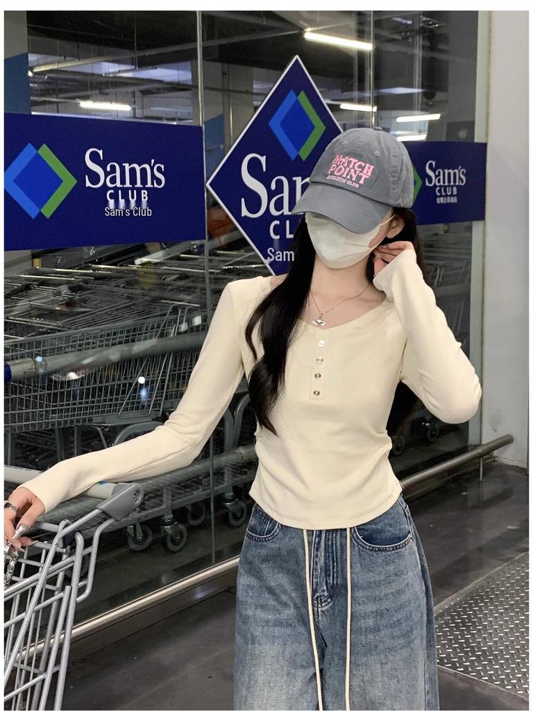 Korean Style Macaron Blue Velvet Long-Sleeve Pleated Waist Shirt for Women