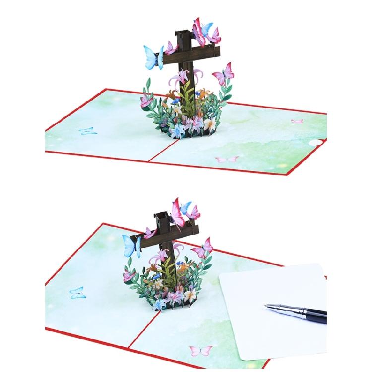 Easters Popup Cards 3D Easters Greeting Card,Religious Crosses Easters Card Gift