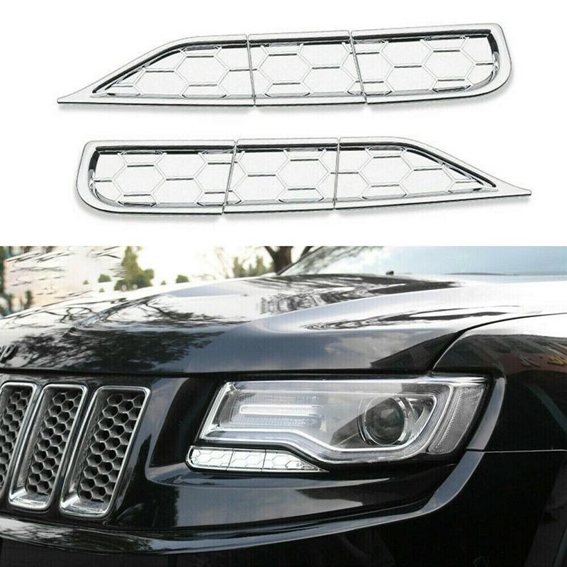 Headlight Cleaning Cover Trim Bezels For Jeep Grand Cherokee 2014-2016