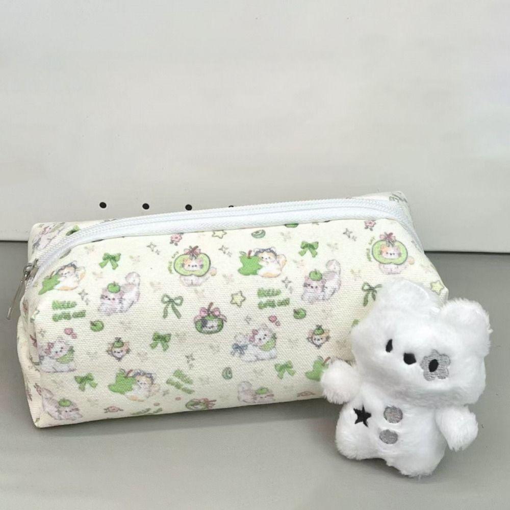 Canvas Pen Bag Cat Printted Patterns Stationery Bag Stationery Organizer  Back To School