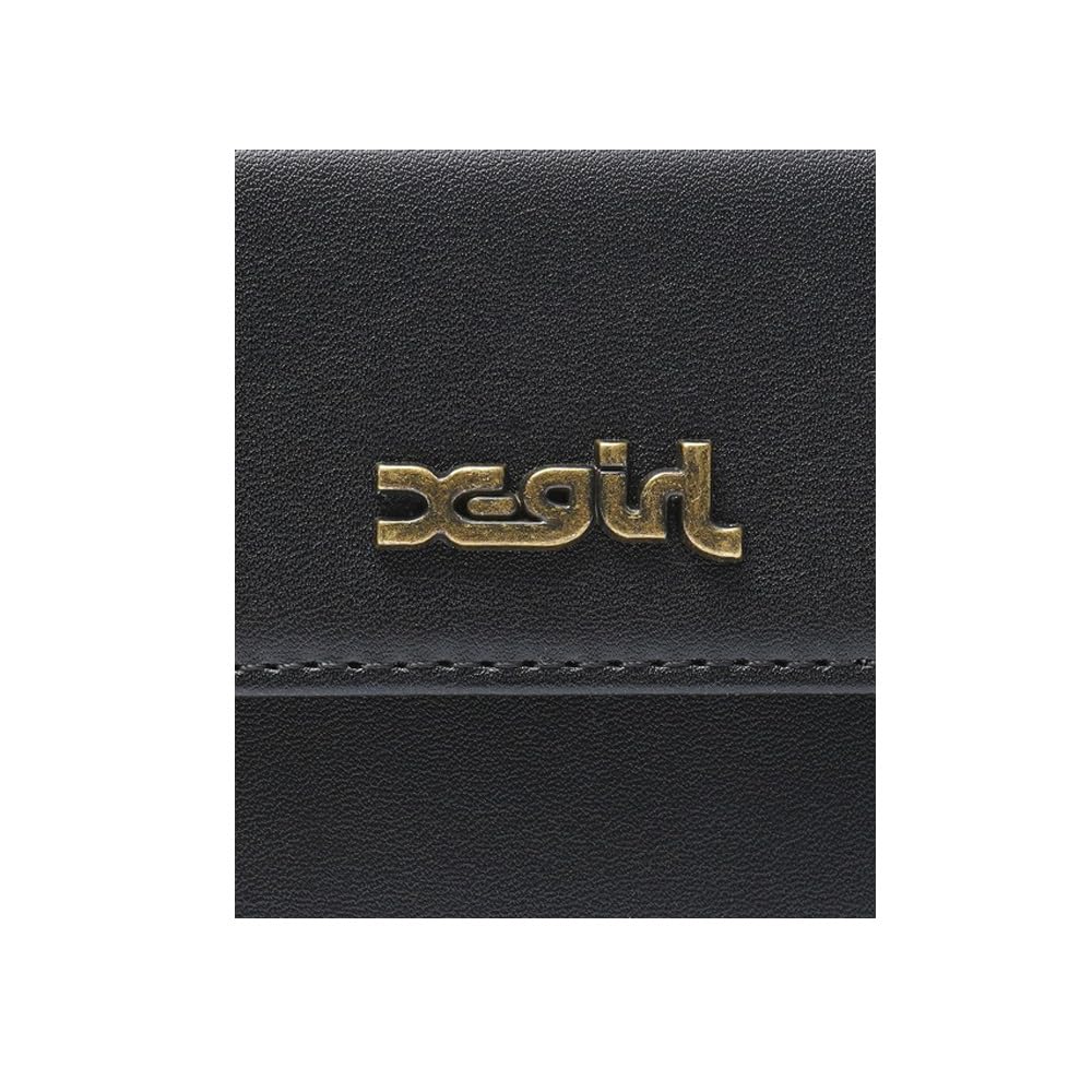 X-girl Mills Logo Faux Leather Mini Wallet (105253054012) Black, One Size