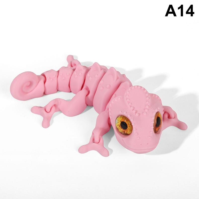 3D-utskrift Kameleonfigurer Multi-ledd Bevegelig Simulering Øyne Drage Ornament For Hjem Tilbehør Barn Gaveleker