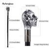 Silver Resin Skull Monster Head Walking Cane Fashion Decorative Steel Stick Gentleman Elegant Cosplay Cane Knob Crosier 94cm