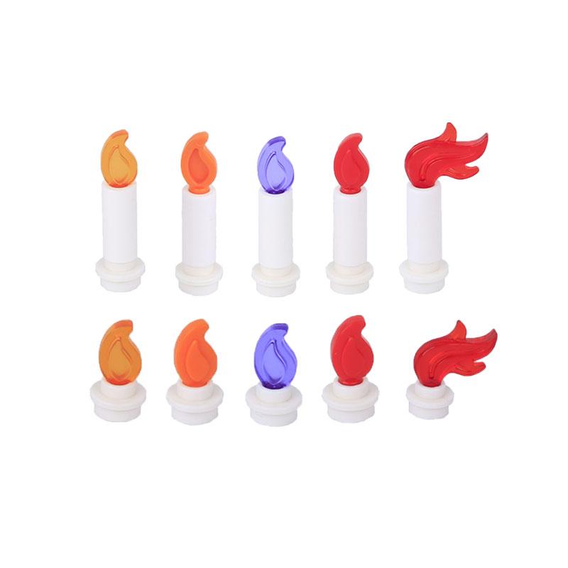 MOC Building Blocks Bonfire Flame Medieval Wine Bottle Accessories Set Candlestick Model Mini Brick Compatible Toy Gift DIY X019