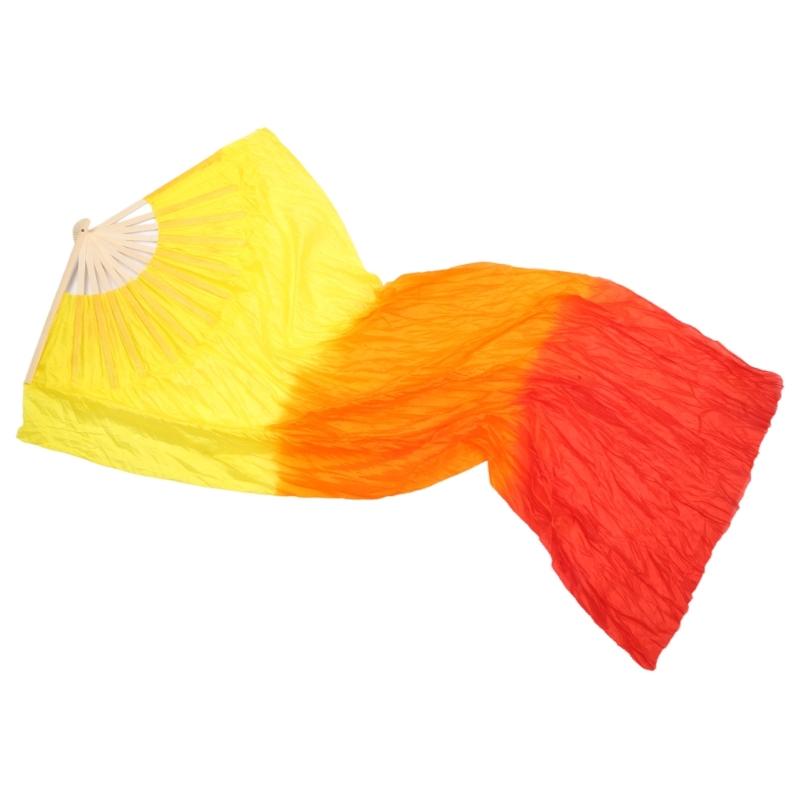 Všestranné závoje na břišní tanec z umělého hedvábí Dlouhé skládací vějíře pro soutěže a lekce Taneční vějíř Perfektní pro studia