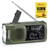 [Recommended by Disaster Prevention Specialists] Greeshow Multifunctional Portable Radio with Fast Smartphone Charging, IPX4 Waterproof, Hand-Crank/So