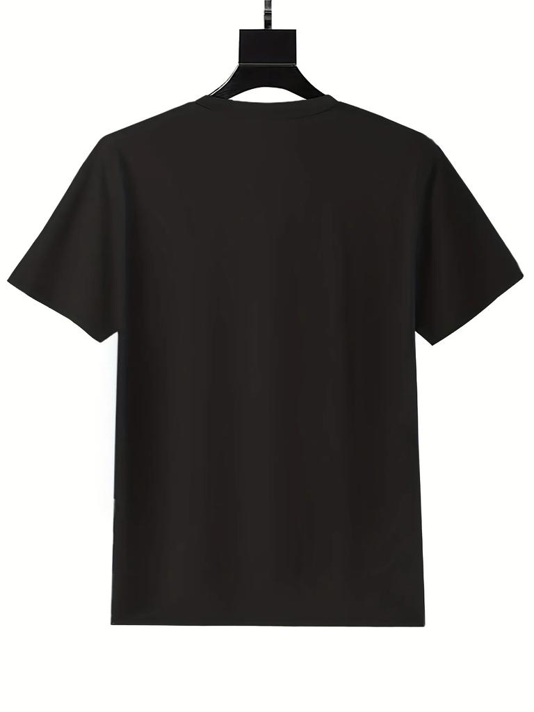 Herren Freizeit-T-Shirt mit geometrischem "RARE BREED" Aufdruck - Rundhalsausschnitt, Kurzarm, Ganzjahresstrickoberteil für Outdoor-Bekleidung