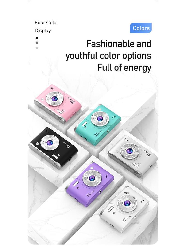 Retro-Style Mini Portable Dual-Camera Mirrorless SLR for Students and Beginners