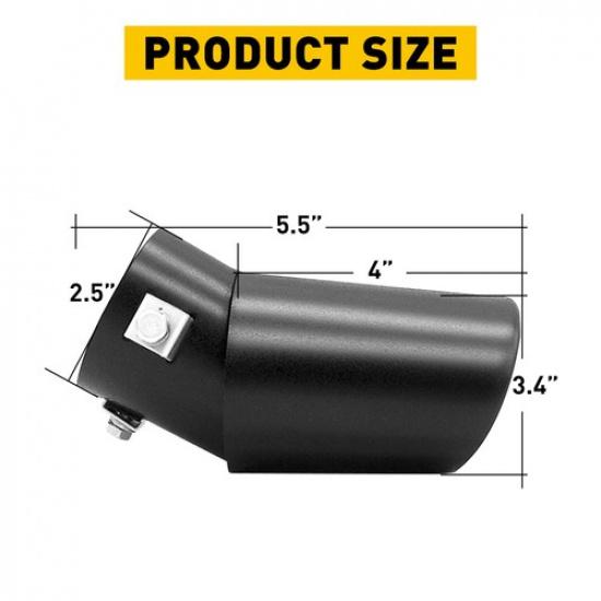 Car Stainless Steel Exhaust Pipe Rear Tip Tail Throat Muffler Round Accessories