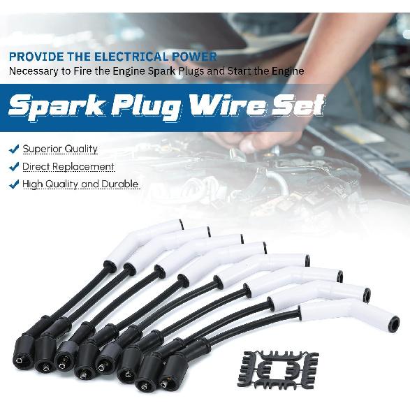Spark Plug Wire Set for GM LS3/LS4/LS7/LT Engines 9070C Extreme 9000 Ceramic Spark Plug Boot Ignition Wire/Cable Kit