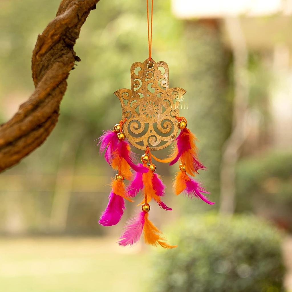 Dream Catcher for Car Hamsa, Dream Catcher Feather Car Hangings Hamsa, Duli