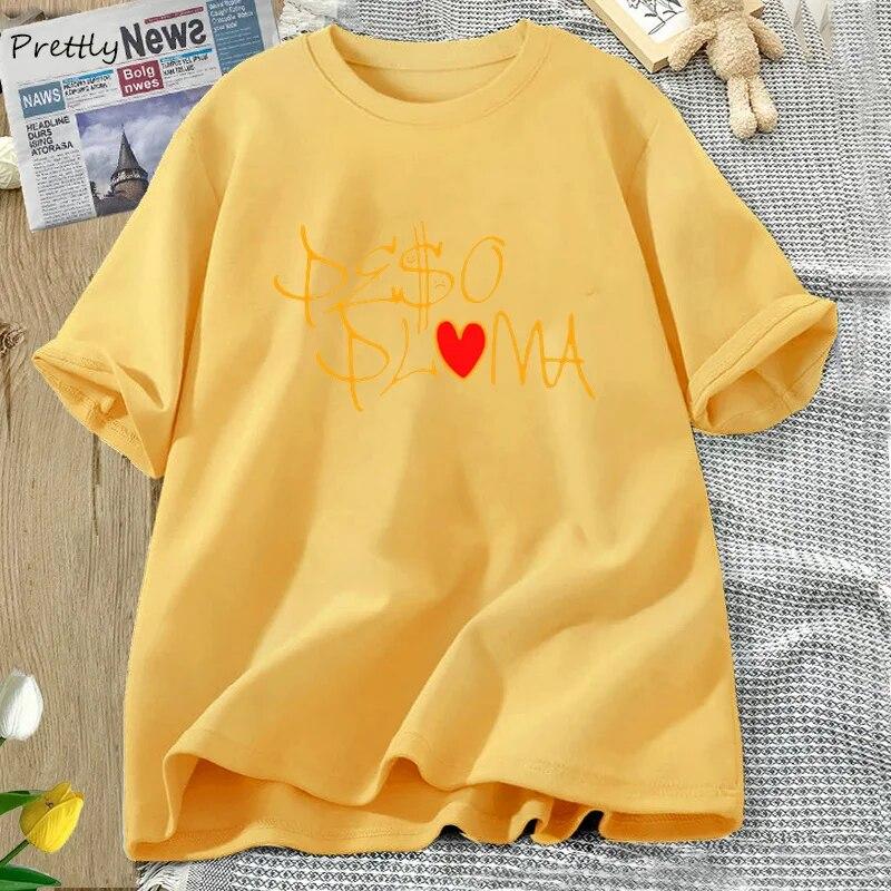 

Peso Pluma Signature футболка женская унисекс хлопковая футболка с коротким рукавом повседневная музыкальная футболка 90-х годов в стиле ретро женская одежда уличная одежда унисекс 4XL